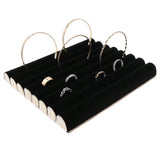 Black Velvet Tufted Half Size Jewelry Ring Insert Tray Liner