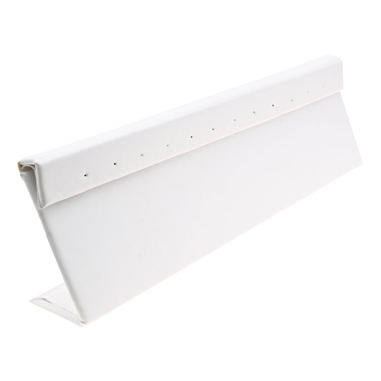 White Leatherette Jewelry Earring Display, Holds 6 Pairs