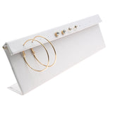 White Leatherette Jewelry Earring Display, Holds 6 Pairs