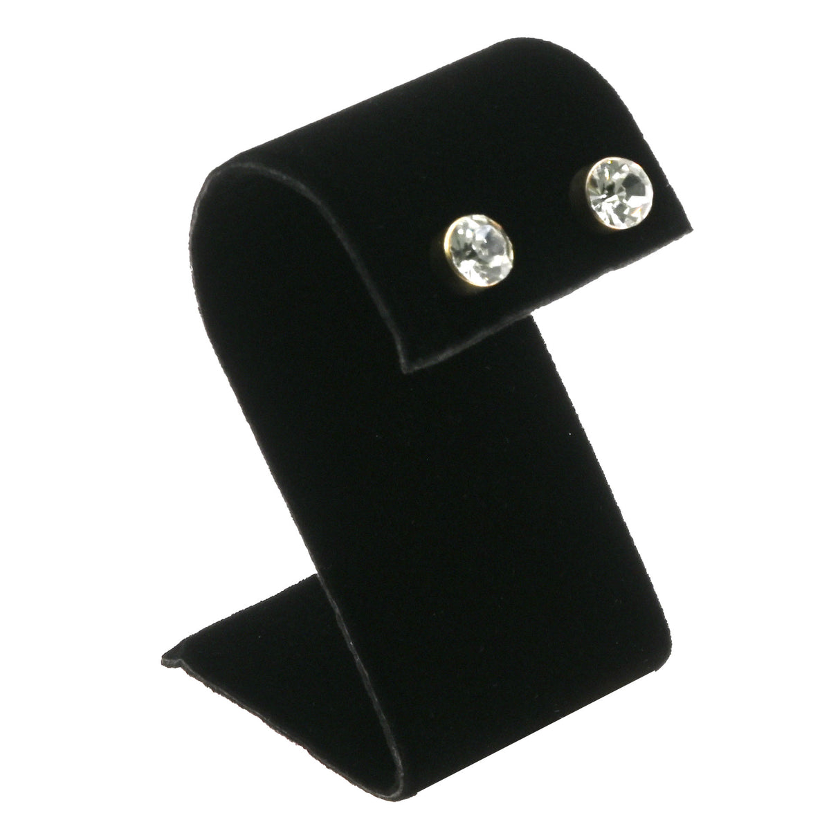 Curved Black Velvet Jewelry Earring Display Stand, 2-1/4" Tall
