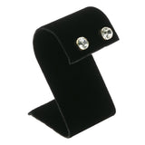 Curved Black Velvet Jewelry Earring Display Stand, 2-1/4" Tall