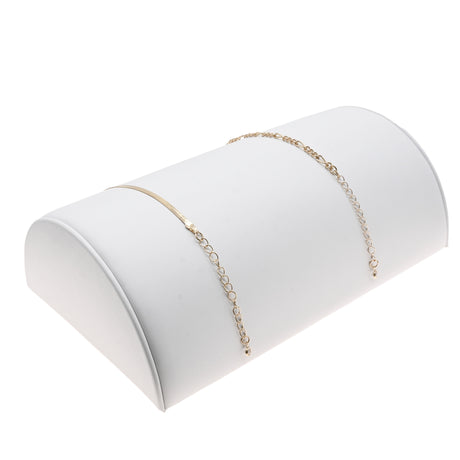 White Leatherette Half Moon Jewelry Bracelet Display