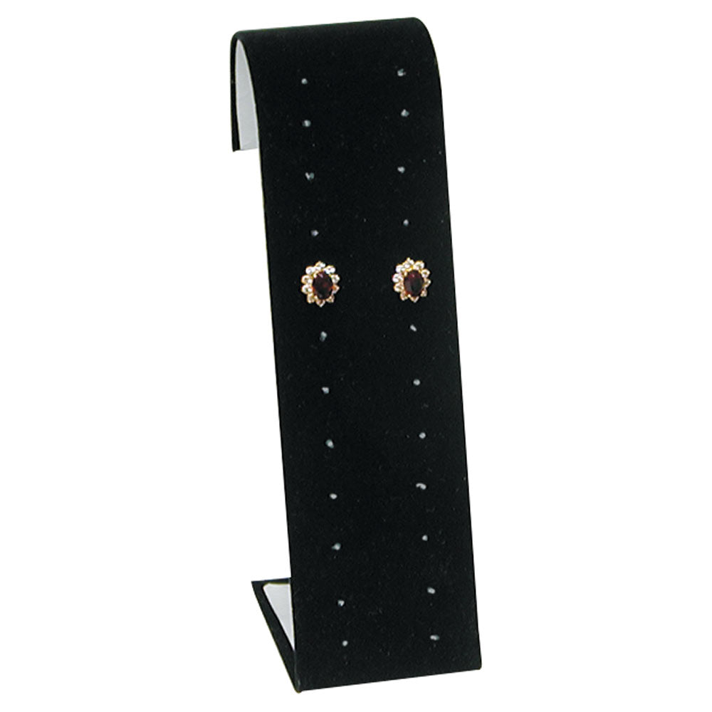 Black Velvet Jewelry Earring Stand, Holds 12 Pairs