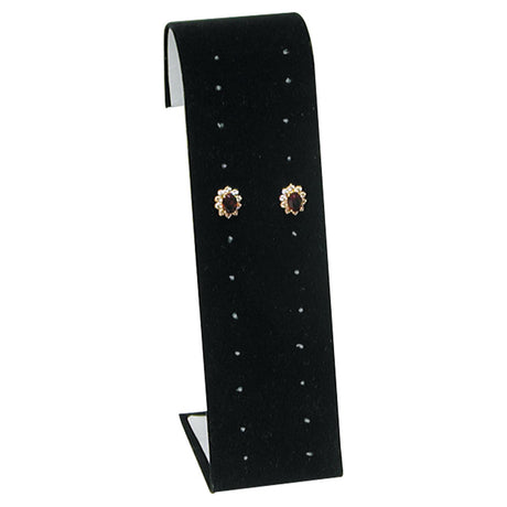Black Velvet Jewelry Earring Stand, Holds 12 Pairs