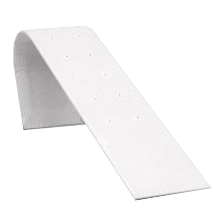 Jewelry Earring Display Ramp, White Leatherette, Holds 5 Pairs