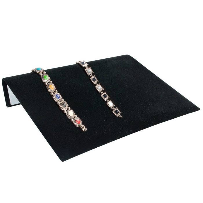 Large Black Velvet Jewelry Bracelet / Watch Display Ramp 