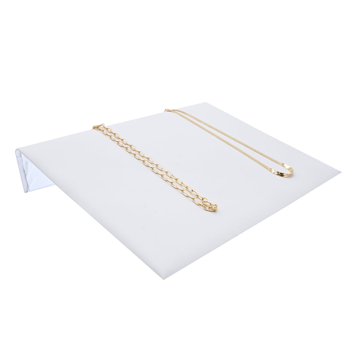 Large White Leatherette Jewelry Bracelet / Watch Display Ramp