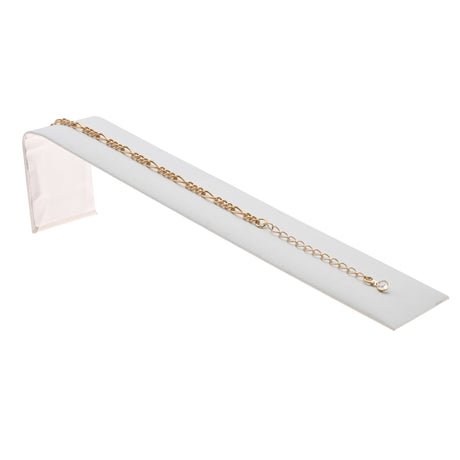 Small White Leatherette Jewelry Bracelet / Watch Display Ramp