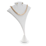 White Leatherette Jewelry Earring or Necklace Display Stand