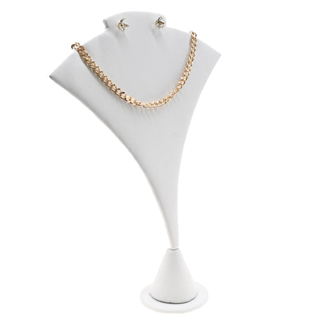 White Leatherette Jewelry Earring or Necklace Display Stand