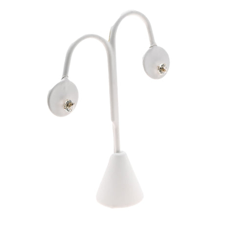White Leatherette Jewelry Earring Tree Display Stand, 4-3/4" Tall