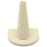 Beige Linen Single Finger Jewelry Ring Display 