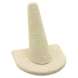 Beige Linen Single Finger Jewelry Ring Display 