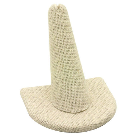 Beige Linen Single Finger Jewelry Ring Display 