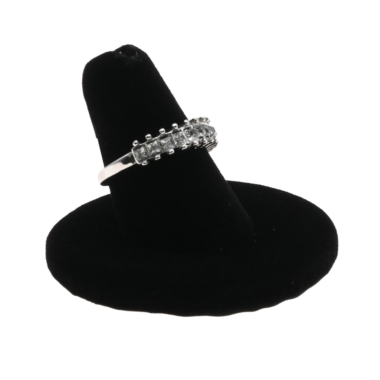 Black Velvet Single Finger Jewelry Ring Display, 1-1/4" Tall