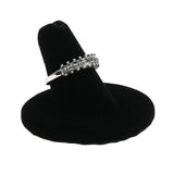 Black Velvet Single Finger Jewelry Ring Display, 1-1/4" Tall