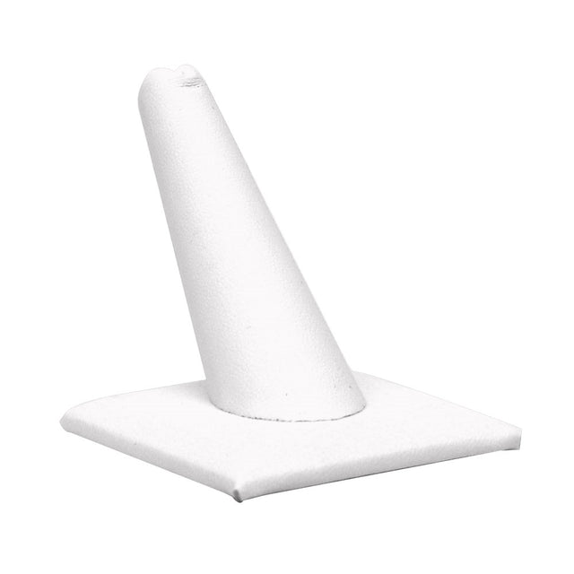 White Leatherette Jewelry Ring Display Finger, 2-3/8" Tall