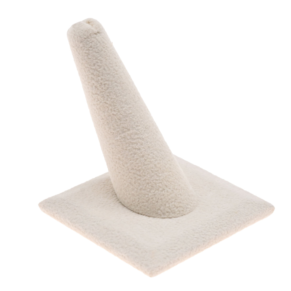 Beige Faux Suede Jewelry Ring Display Stand