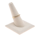 Beige Faux Suede Jewelry Ring Display Stand