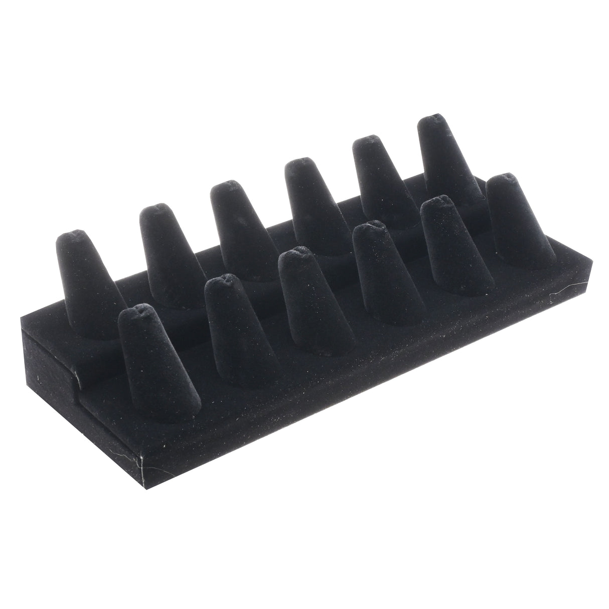 Black Velvet 12 Finger Jewelry Ring Display Stand
