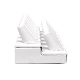 White Leatherette 12 Finger Jewelry Ring Display Stand