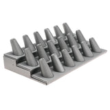 Steel Grey Leatherette 18-Finger Ring Display
