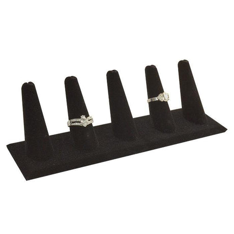 Black Velvet 5 Finger Jewelry Ring Display Stand