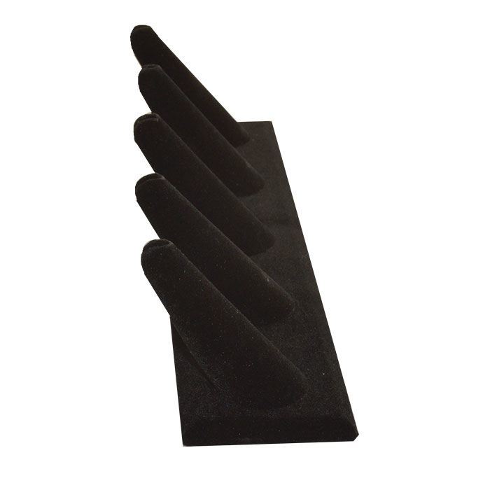 Black Velvet 5 Finger Jewelry Ring Display Stand