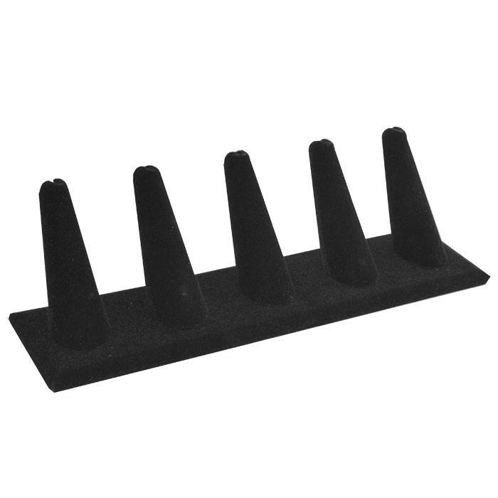 Black Velvet 5 Finger Jewelry Ring Display Stand
