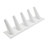 White Leatherette 5 Finger Jewelry Ring Display Stand