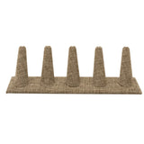 Brown Burlap 5 Finger Jewelry Ring Display 