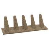 Brown Burlap 5 Finger Jewelry Ring Display 