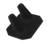 Black Velvet 2-Ring Display Stand, 1-1/4" Tall