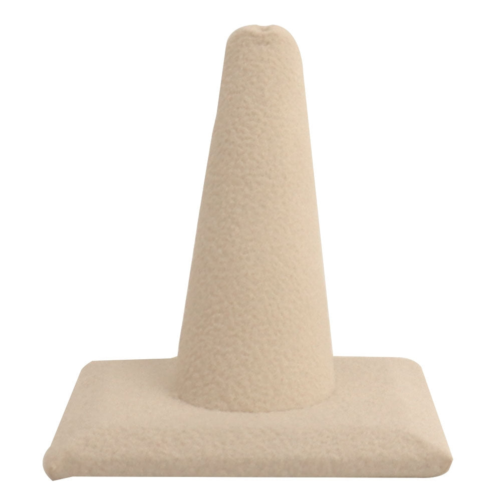 Beige Faux Suede Jewelry Ring Display Stand