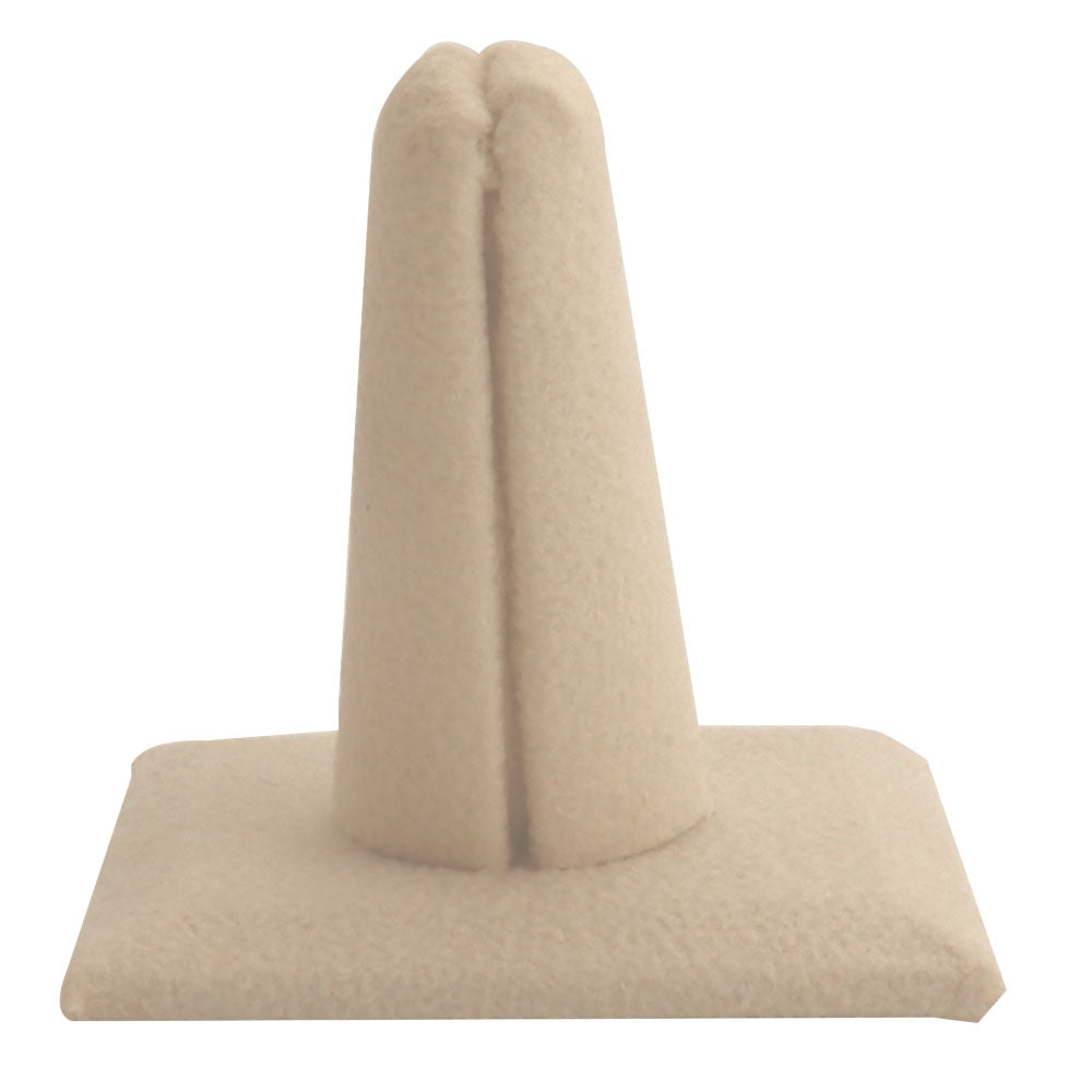 Beige Faux Suede Jewelry Ring Display Stand