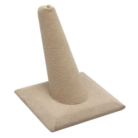 Beige Faux Suede Jewelry Ring Display Stand