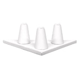 White Leatherette 3 Finger Jewelry Ring Display 