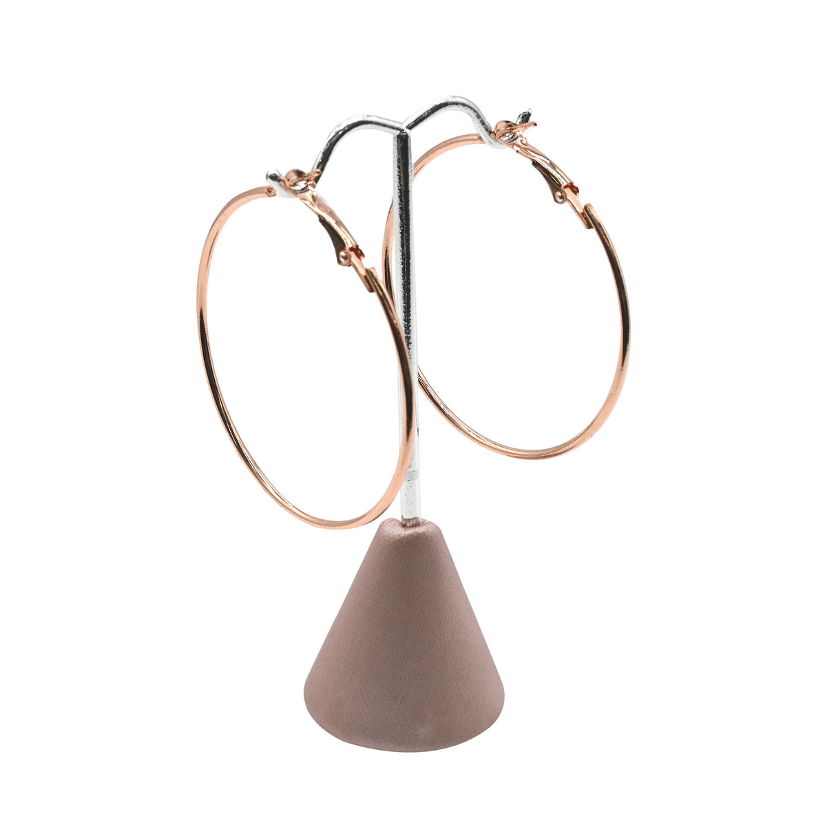 Champagne Pink Earring Display Stand With Steel Holder - 4-3/4" Tall