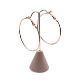 Champagne Pink Earring Display Stand With Steel Holder - 4-3/4" Tall