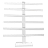 White Leatherette 6 Tier Jewelry Earring Display Stand