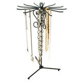 Black Metal Rotating Jewelry Necklace / Chain Display Stand