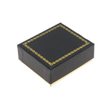 Black & Gold Two-Piece Jewelry Gift Box with Velvet Lining - 2-1/8" x 2-1/8" x 1-1/8" H
