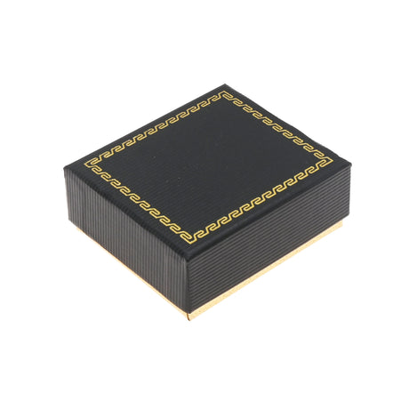 Black & Gold Two-Piece Jewelry Gift Box with Velvet Lining - 2-1/8" x 2-1/8" x 1-1/8" H