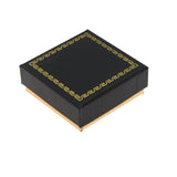 Black & Gold Two-Piece Jewelry Gift Box with Velvet Lining – 2-1/2" x 2-1/4" x 1" H