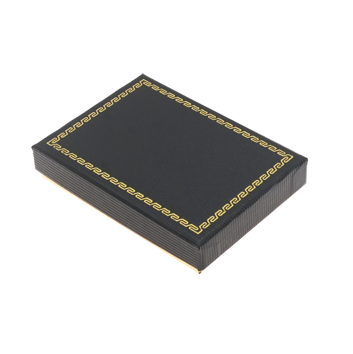 Black & Gold Two-Piece Pendant Gift Box with Velvet Lining – 2-1/2" x 3-1/2" x 3/4" H