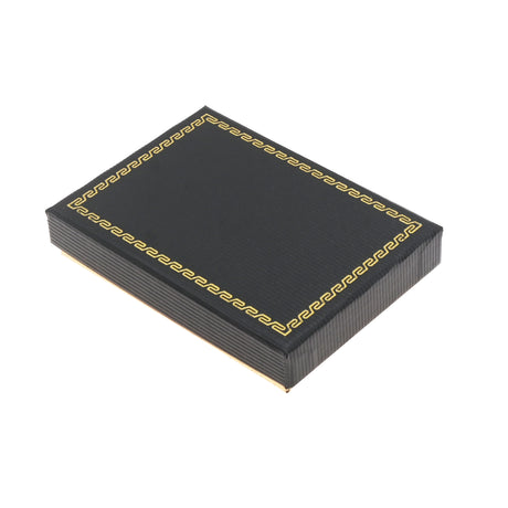 Black & Gold Two-Piece Pendant Gift Box with Velvet Lining – 2-1/2" x 3-1/2" x 3/4" H