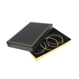 Black & Gold Two-Piece Jewelry Gift Box with Velvet Lining – 4-7/8" x 7-1/8" x 1-1/8" H