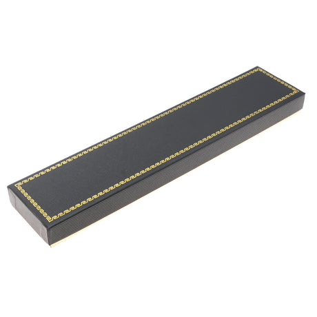 Black & Gold Two-Piece Bracelet Gift Box with Velvet Lining – 9-7/8" x 2-1/8" x 1-1/8" H