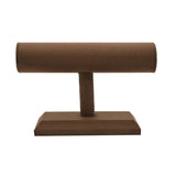 Brown Suede Jewelry Bracelet T-Bar Display - 5" Tall