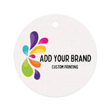 2" Circle Hang Tag – Woven Linen White